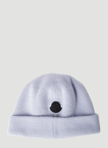 6 Moncler 1017 ALYX SM Logo Patch Beanie Hat White mal0351005