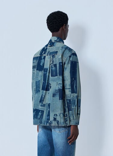 Jean Paul Gaultier Printed Cotton Poplin Shirt Blue jpg0164002