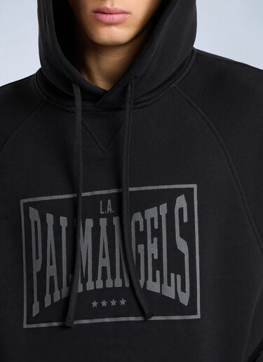LN-CC® - Palm Angels: Vintage Box Logo Loose Hoodie - Black Palm Angels Vintage Box Logo Loose Hoodie Black pma0166250