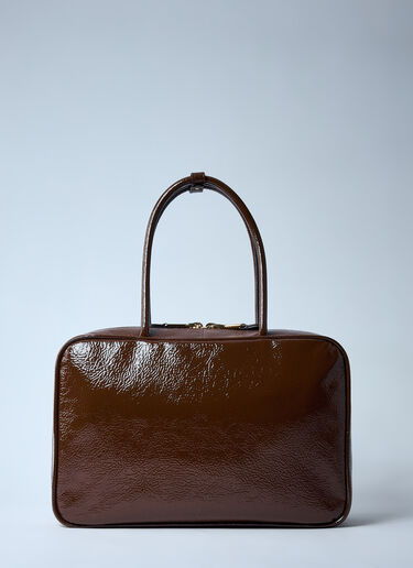 Miu Miu Beau Naplak Patent Shoulder Bag Brown miu0259030