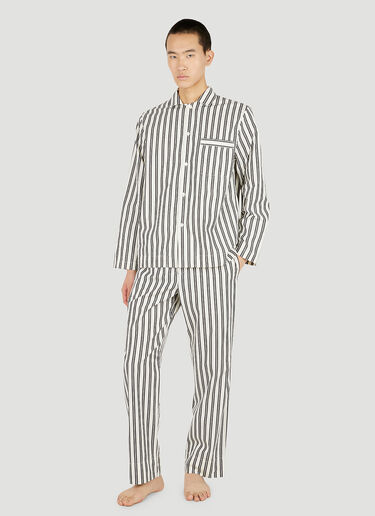 Tekla Striped Classic Pyjama Shirt White tek0351023