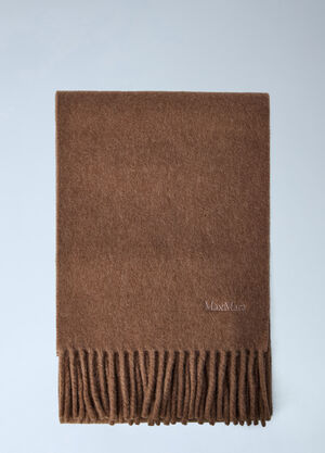 Max Mara Fringed Wool Scarf Camel max0266071