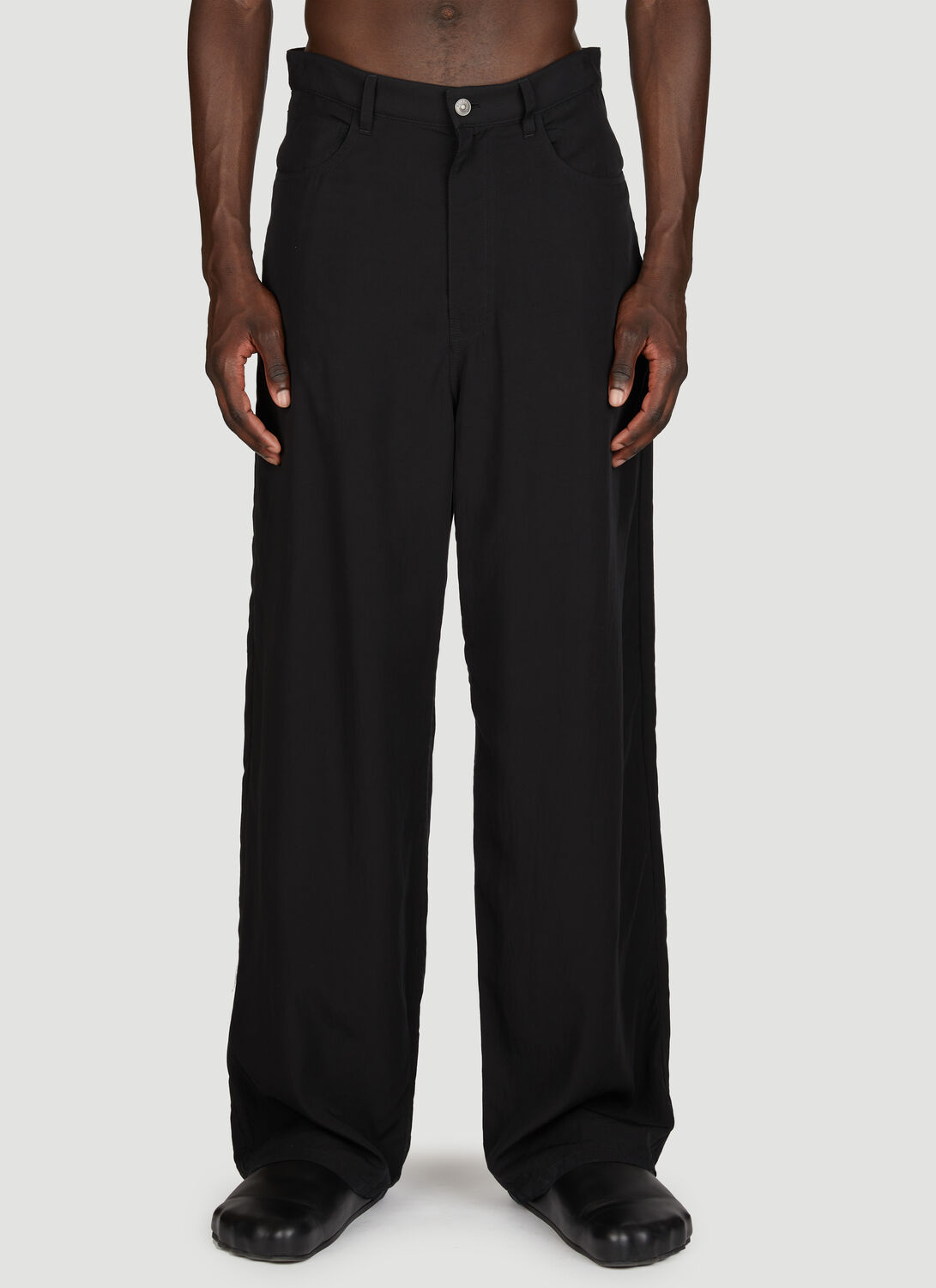 Shop Balenciaga 5-pocket Baggy Pants In Black