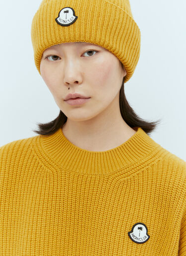 Moncler x Palm Angels Logo Patch Wool Sweater Yellow mpa0355014