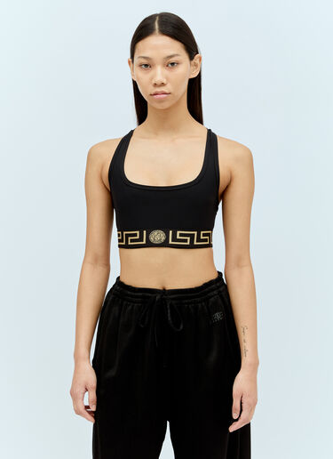 Versace Greca Trim Sports Bra Black vrs0251071