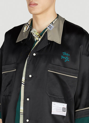 Maison Mihara Yasuhiro Mix Layered Bowling Shirt Black mmy0152009