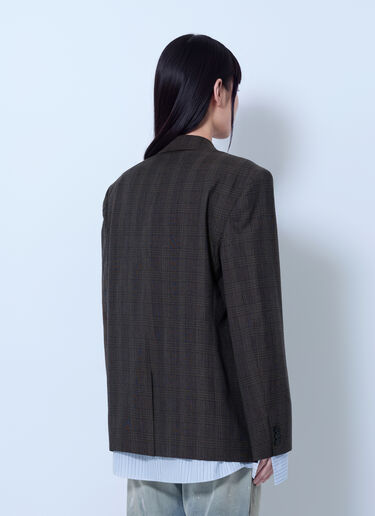 LN-CC® - Acne Studios: Checked Wool Blazer - Brown Acne Studios Checked Wool Blazer Brown acn0265070