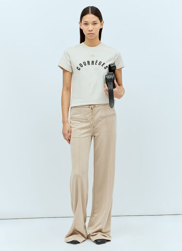 Courrèges 인터로크 트랙 팬츠  베이지 cou0255011