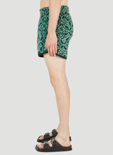 Marine Serre Oriental Towel Shorts Green mrs0152003