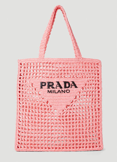 Prada 라피아 로고 토트백 핑크 pra0252018