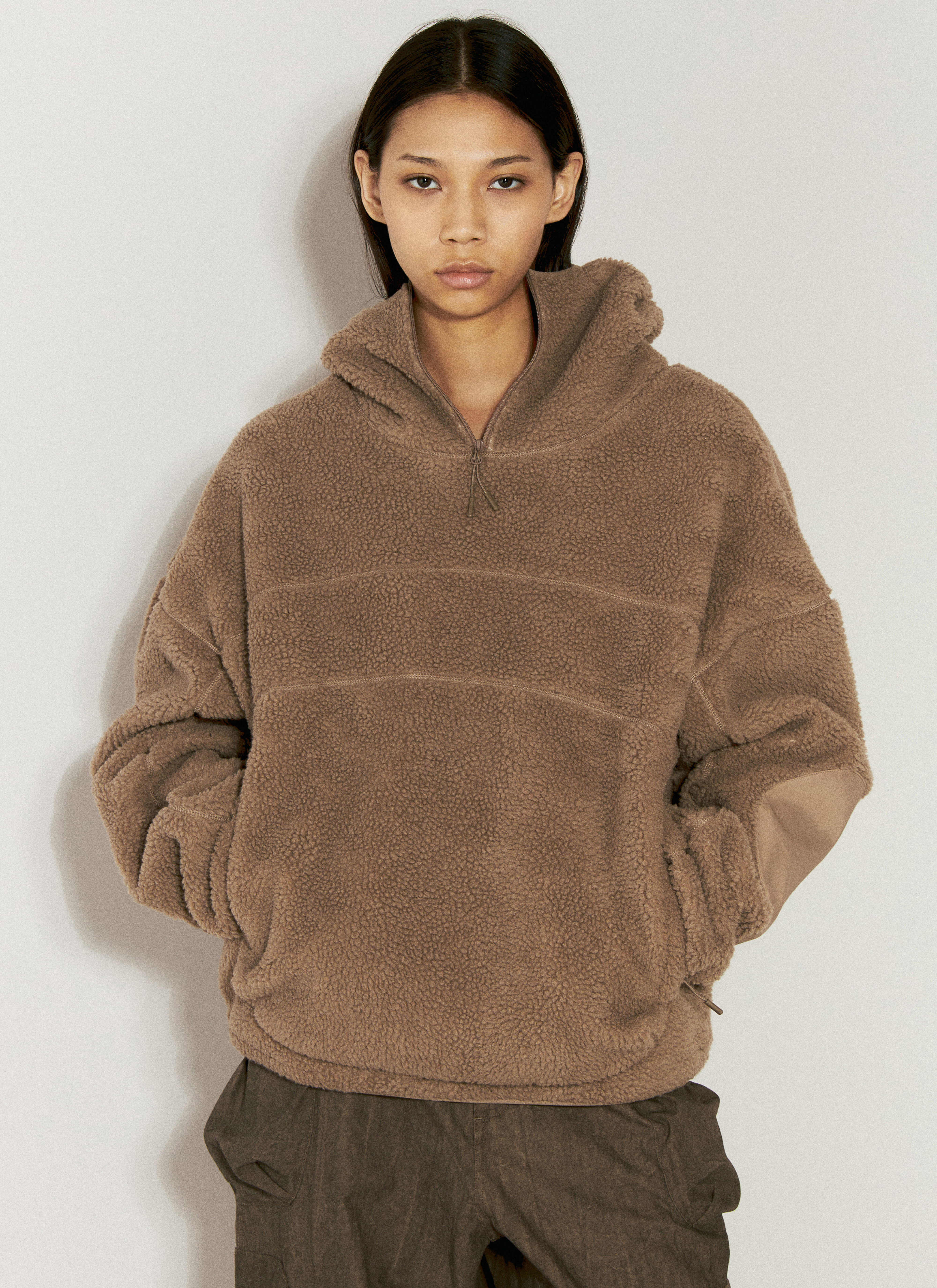 Entire Studios Women s Fluffy Fleece V2 Hooded Sweatshirt in Brown LN CC