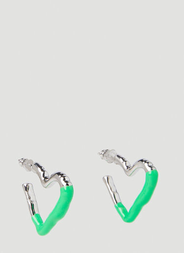 SAFSAFU Melted Heart Hoop Earrings Green saf0251003