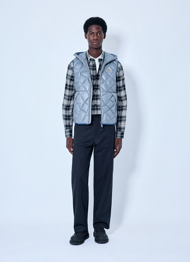 LN-CC® - Moncler: Quilted Hooded Vest - Grey Moncler Quilted Hooded Vest Grey mon0166054