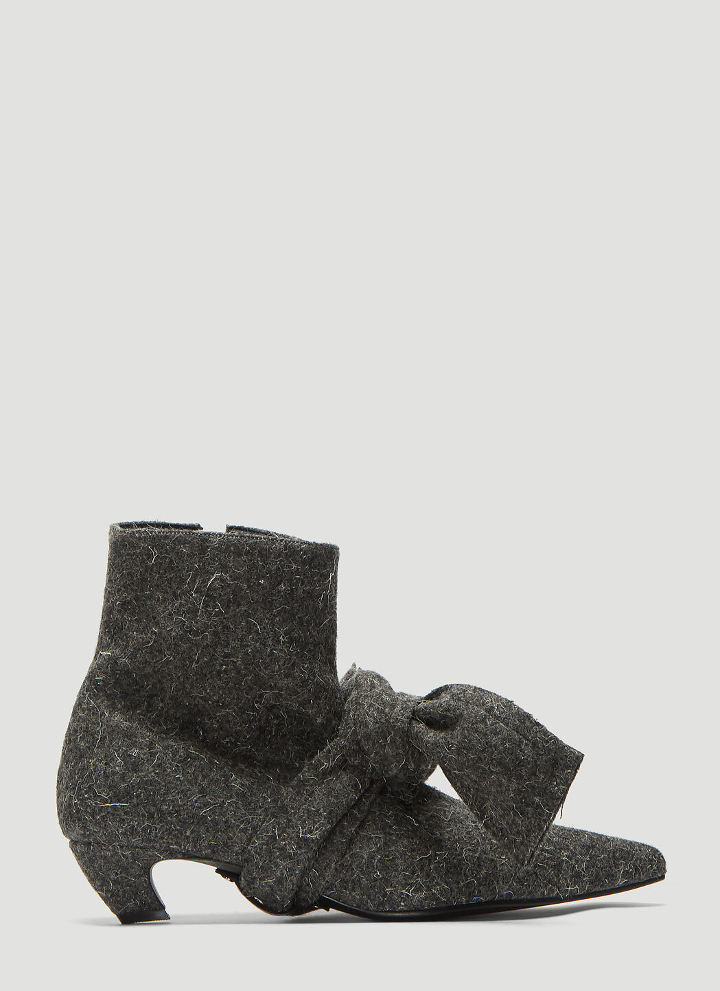 Laerke Andersen Hairy Tie-Front Ankle Boots Black lae0237006