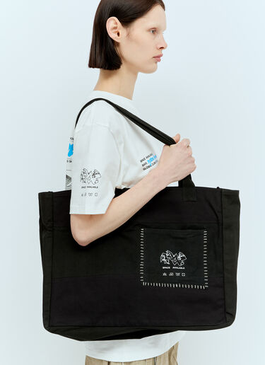 Space Available Patch Pocket Tote Bag Black spa0356020