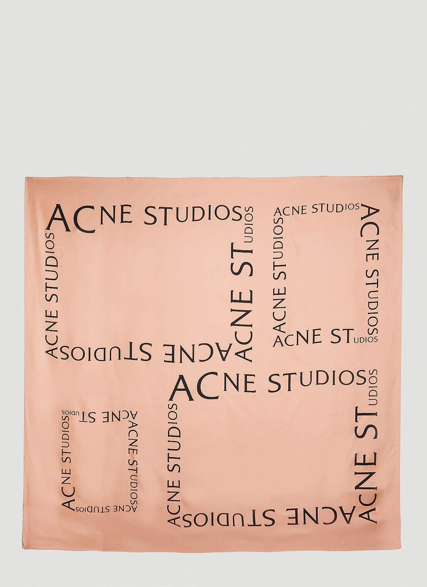 Shop Acne Studios Logo Print Sqaure Scarf In Pink