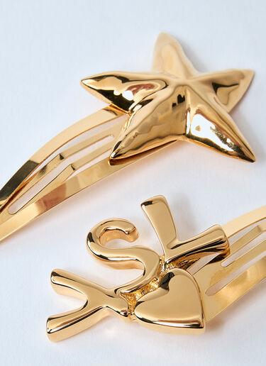 Saint Laurent Cassandre Hair Clips Gold sla0259056