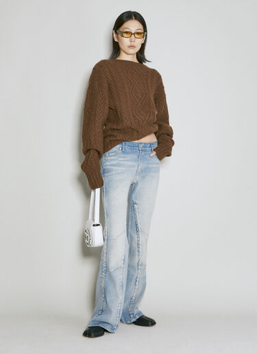 Martine Rose 羊毛绞花针织衫  棕色 mtr0253008