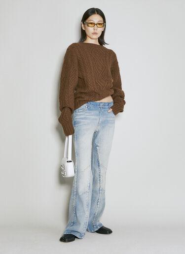 Martine Rose Wool Cable Knit Sweater Brown mtr0253008