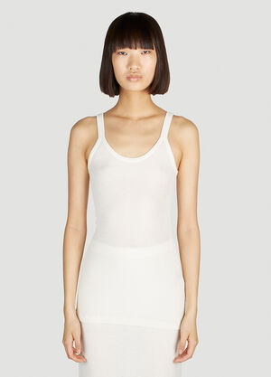 Bottega Veneta Ribbed Tank Top White bov0252066