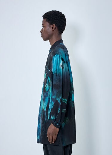 Yohji Yamamoto Sea Prink Silk Shirt Blue yoy0164011