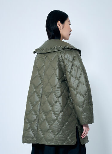 GANNI Shiny Quilt Jacket Green gan0259023