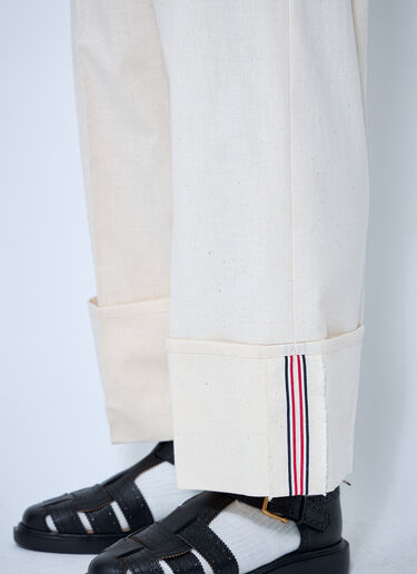 Thom Browne 徽标饰边长裤  米色 thb0160013