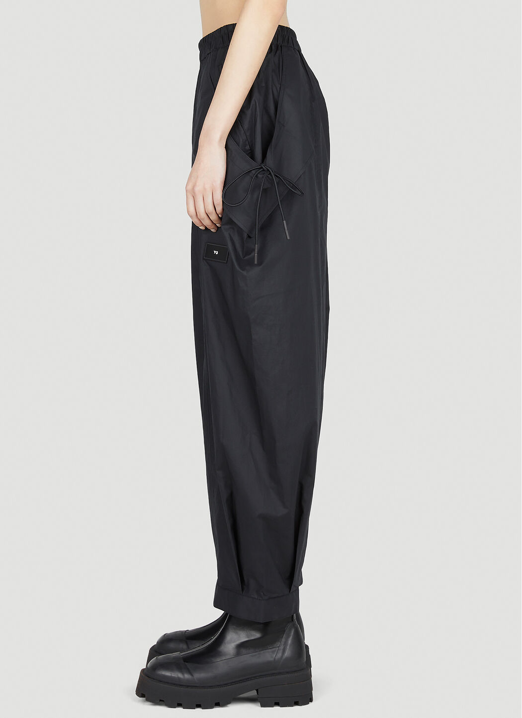 Y 3 Wide Tapered Leg Track Pants in Black LN CC