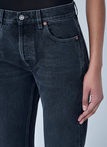 Saint Laurent Straight High Rise Jeans Black sla0263022