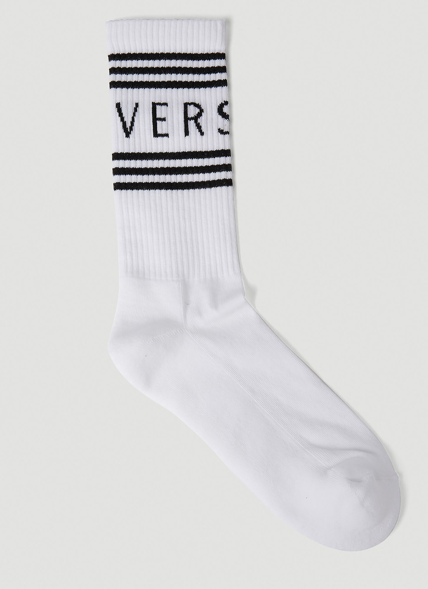 Shop Versace Logo Intarsia Athletic Socks