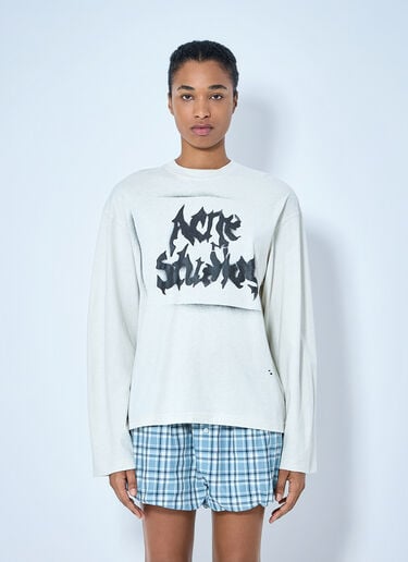 LN-CC® - Acne Studios: Gothic Logo T-Shirt - White Acne Studios Gothic Logo T-Shirt White acn0265019