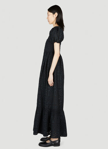 GANNI Broderie Anglaise Maxi Dress Black gan0253012