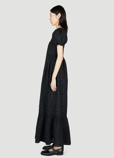GANNI 영국 자수 맥시 드레스. 블랙 gan0253012