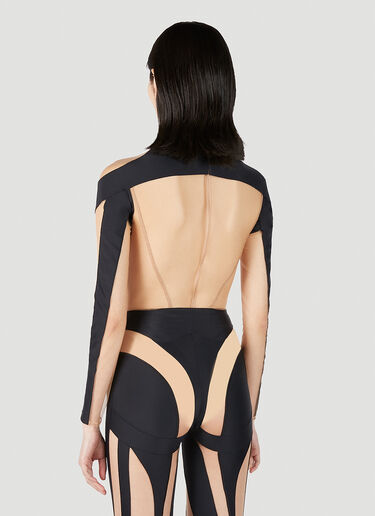 Mugler Cut Out Illusion Bodysuit Black mug0251033