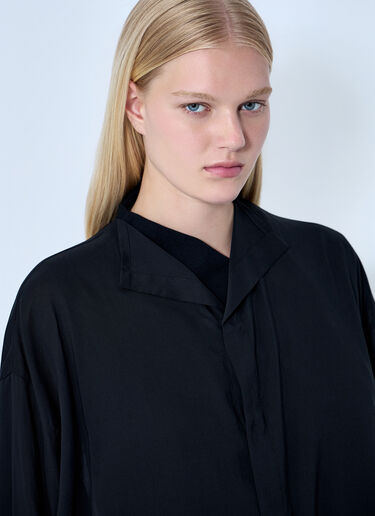 LN-CC® - Yohji Yamamoto: Backside Slit Long Coat - Black Yohji Yamamoto Backside Slit Long Coat Black yoy0264002