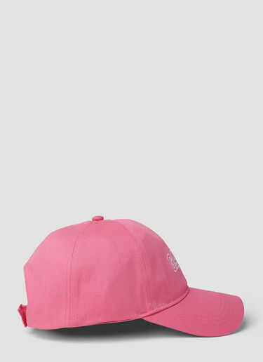 GANNI Logo Embroidery Baseball Cap Pink gan0251003