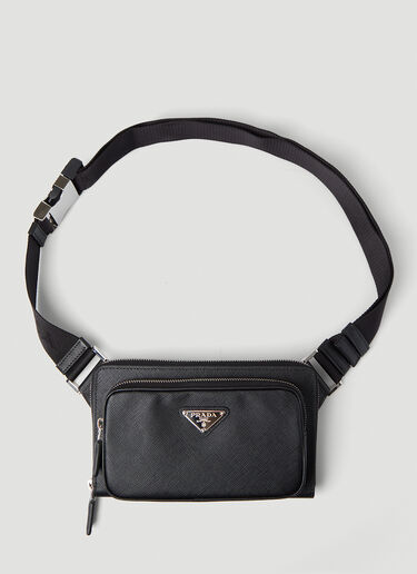 Prada Logo Motif Woven Beltbag Black pra0149064