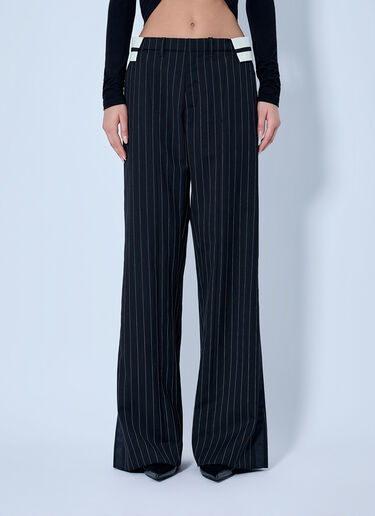 LN-CC® - Jean Paul Gaultier: Exposed Waistband Tailoring Trousers - Black Jean Paul Gaultier Exposed Waistband Tailoring Trousers Black jpg0266019