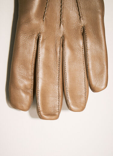 Our Legacy Topstitched Leather Gloves Brown our0158019