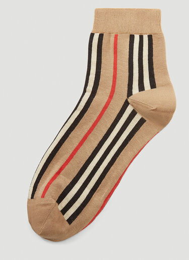 Burberry Heritage-Stripe Intarsia Socks Beige bur0341003