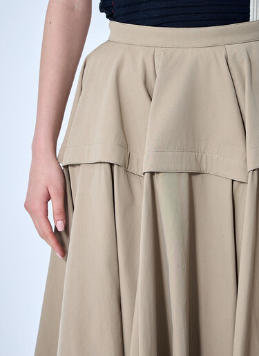 Bottega Veneta Gathered Midi Skirt Beige bov0255006