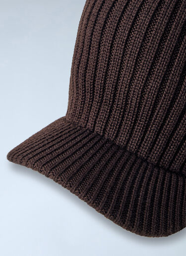 LN-CC® - Y-3 X WB: Ribbed Knit Beanie - Brown Y-3 X WB Ribbed Knit Beanie Brown ywb0364005