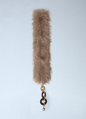 Max Mara Faux Fur Collar with Chain Links Yellow max0266167