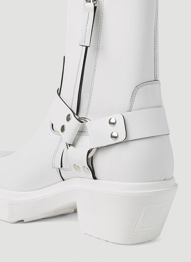VTMNTS Cowboy Harness Ankle Boots White vtm0351011