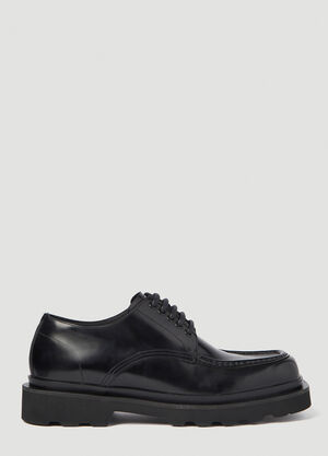 Dolce & Gabbana Brushed Leather Derby Shoes Black dol0160007