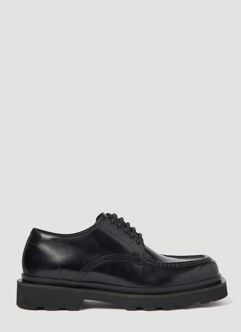 Visvim Brushed Leather Derby Shoes Brown vis0154016