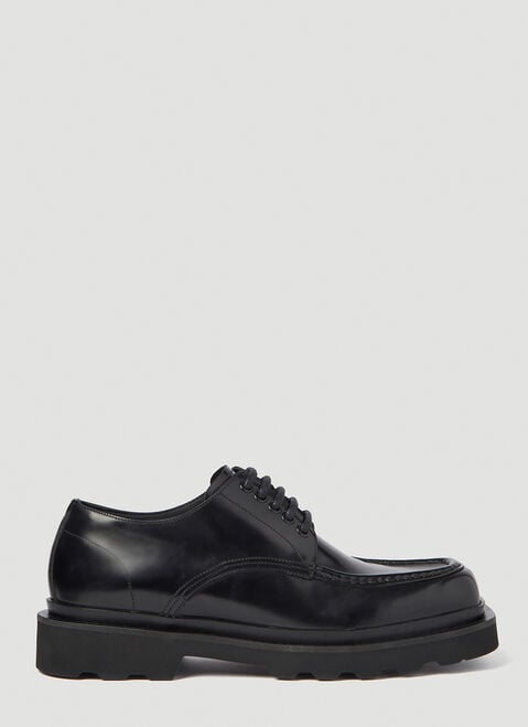 Dolce & Gabbana Brushed Leather Derby Shoes Black dol0154004