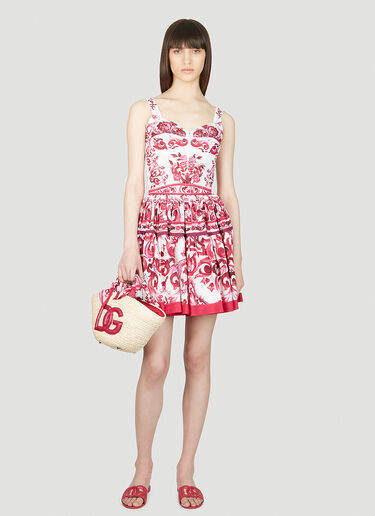 Dolce & Gabbana 锡釉陶印花紧身胸衣上衣 白色 dol0253015