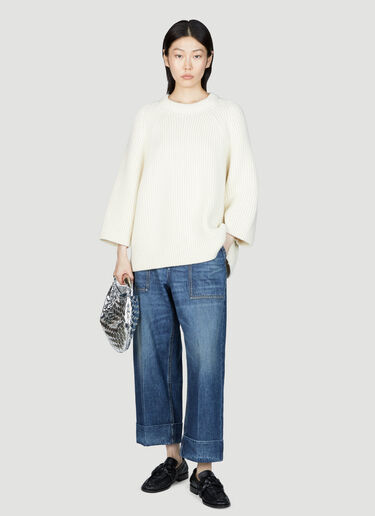 オーバーサイズ ウールカシミア T シャツ Bottega Veneta オーバーサイズ ウールカシミア T シャツ クリーム bov0255013