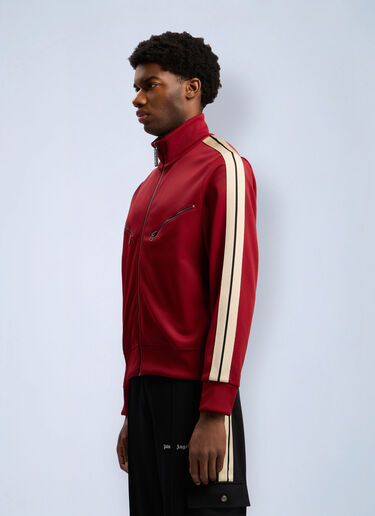 Curved Logo Zip-Up Track Jacket Palm Angels Curved Logo Zip-Up Track Jacket Red pma0162091